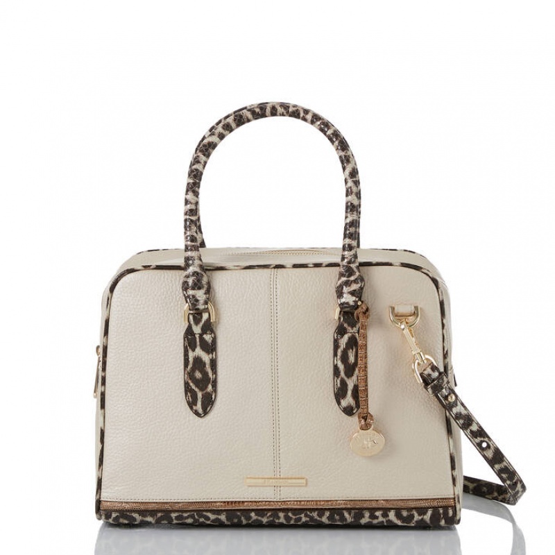 White Women's Brahmin Marissa Satchel Bags | 9051XBRLY