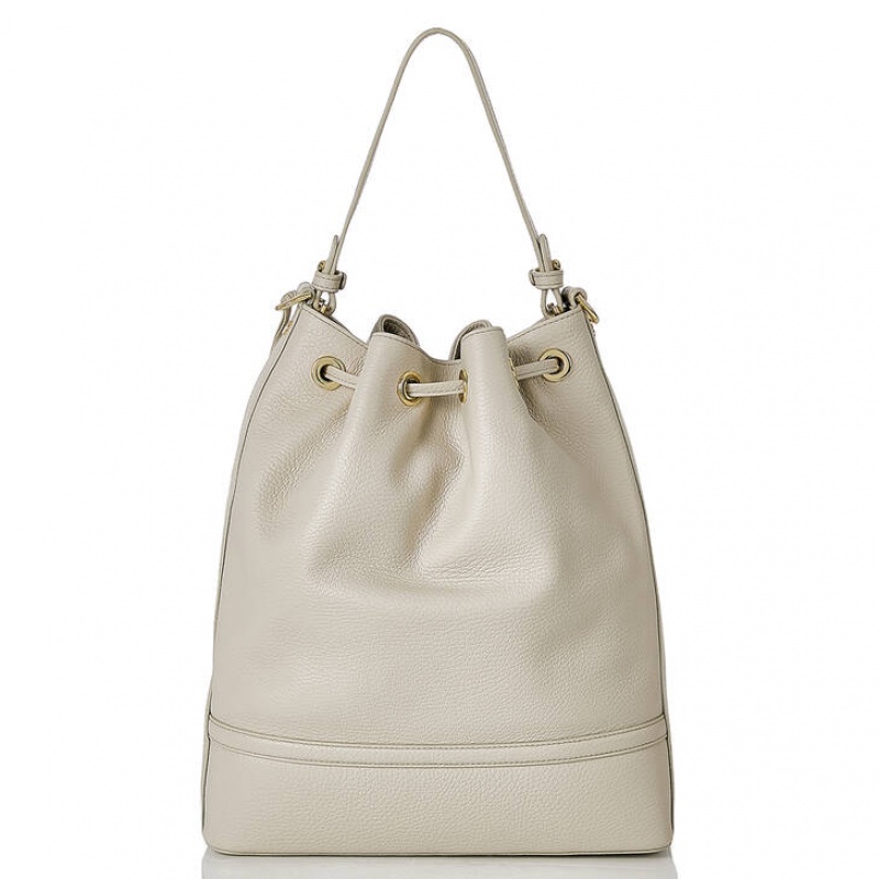 White Women's Brahmin Marlowe Bucket Bags | 8014TDQHB