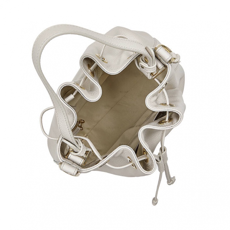 White Women's Brahmin Marlowe Bucket Bags | 8014TDQHB