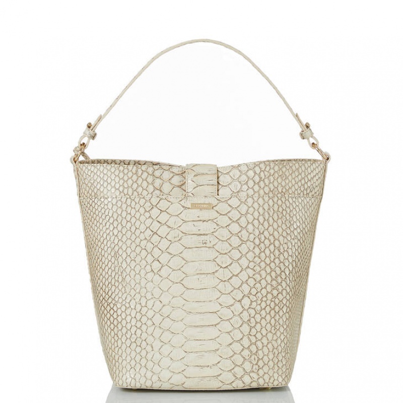 White Women's Brahmin Shira Bucket Bags | 0763EXGFU