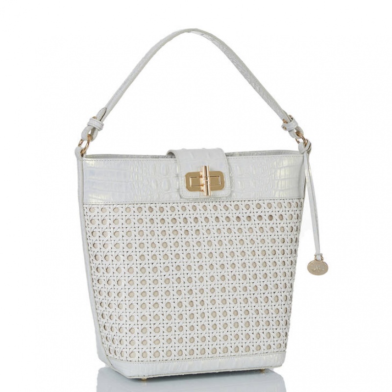 White Women's Brahmin Shira Bucket Bags | 6793NMGCF