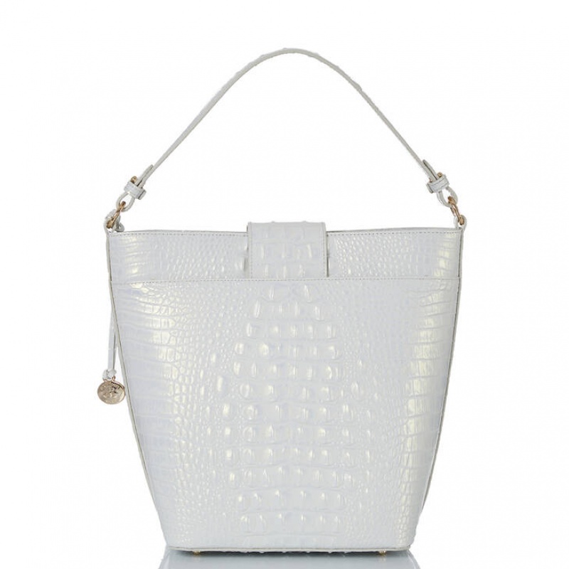 White Women's Brahmin Shira Bucket Bags | 6793NMGCF