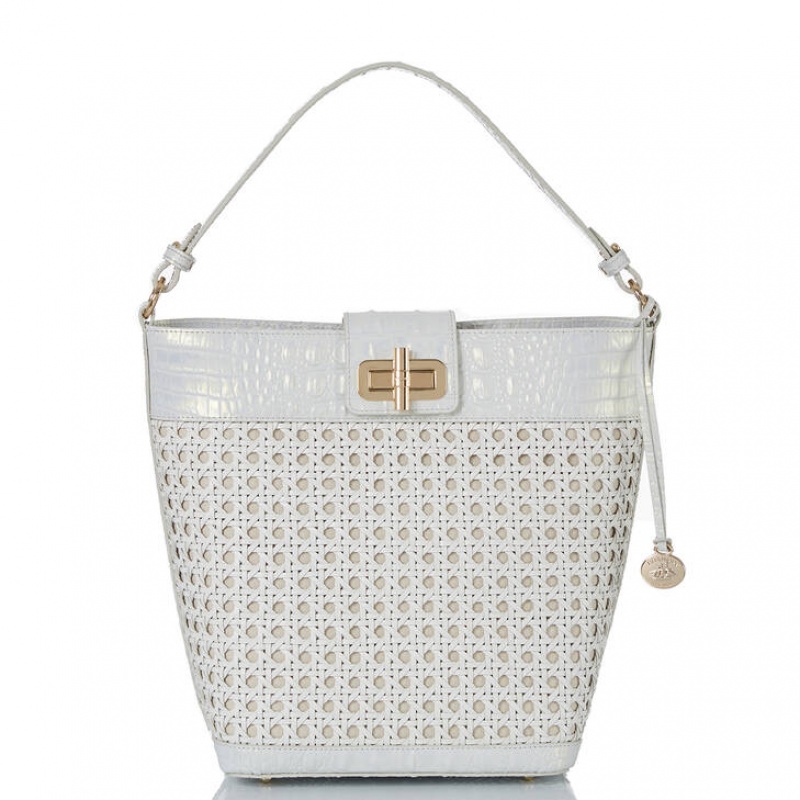 White Women\'s Brahmin Shira Bucket Bags | 6793NMGCF