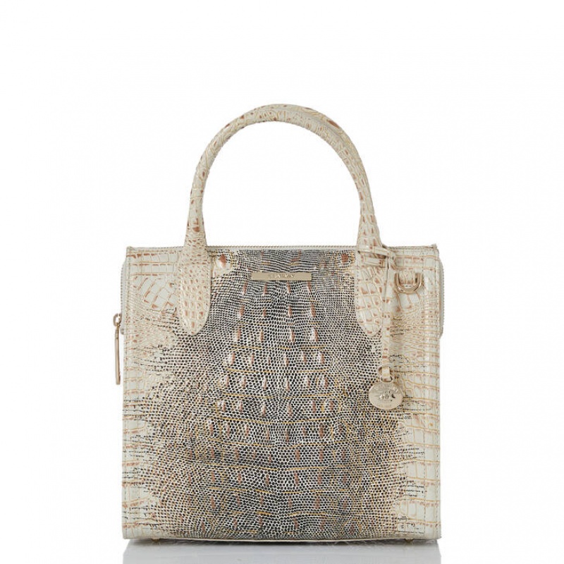 White Women\'s Brahmin Small Caroline Satchel Bags | 0418GSDIY