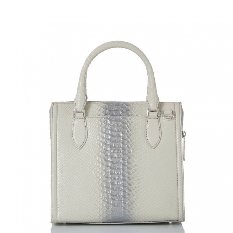 White Women's Brahmin Small Caroline Satchel Bags | 5068XAQJV