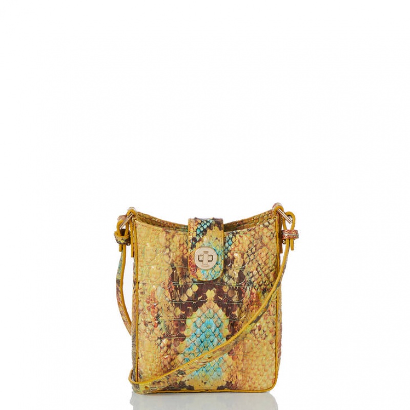 Yellow Women\'s Brahmin Marlin Crossbody Bags | 2570CKHTD